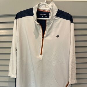 Eddie Bauer 3/4 sleeve zipper shirt -size xl